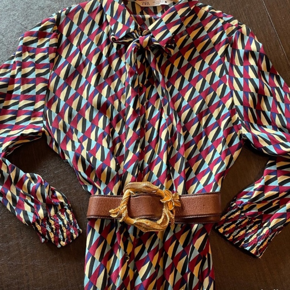 ZARA • Geo Print Sussy Maxi Dress in Geometric Print - Picture 7 of 16